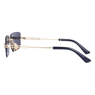 UV Protected Retro Rectangular Rimless Sunglasses for Men and Women