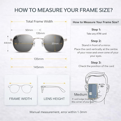 UV Protected Hexagonal Sunglasses for Men and Women (Silver-Black)