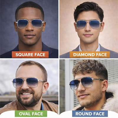 UV Protected Driving Pilot Gradient Square Metal Body Sunglasses for Men and Women