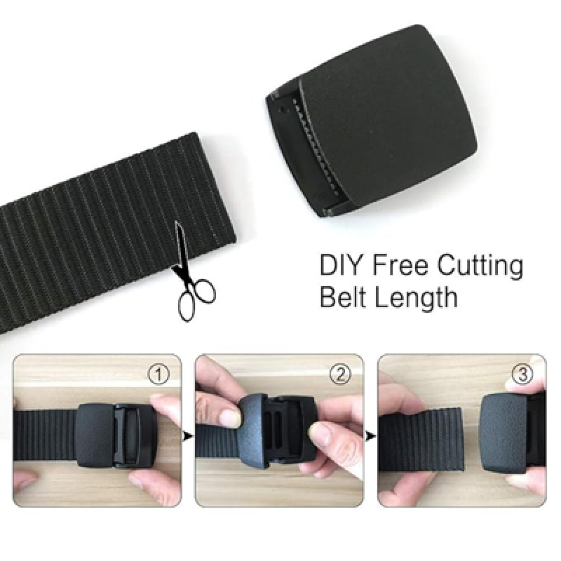 Men's Nylon Fabric Belt for Men, Plastic Flap Buckle, fits on upto 40 inches waist size