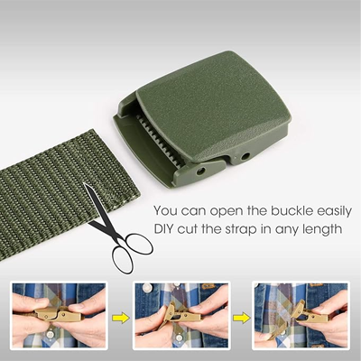 Men's Nylon Fabric Belt for Men, Plastic Flap Buckle, fits on upto 40 inches waist size