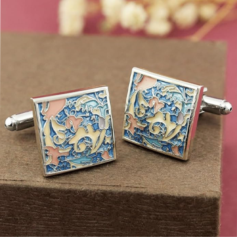 Designer Multicolor Enamel Cufflinks for Men