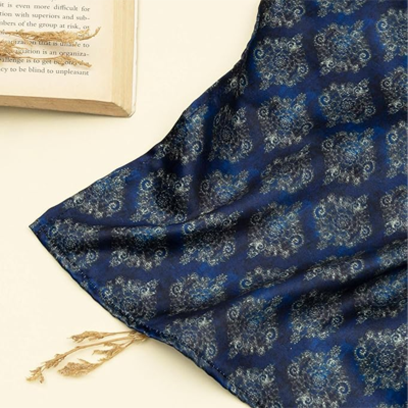Men's Microsatin Blue Paisley Pocket Square