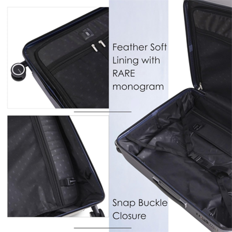 Gallardo Medium Size Carbon Fibre Hard Trolley Bag Polycarbonate Antiscratch Travel Suitcase with 8 Silent Wheels
