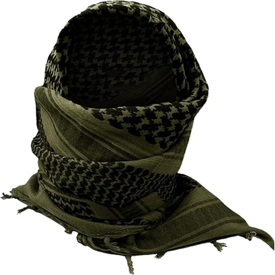 Men's And Women's Military Shemagh Actual Army Quality, Tactical, Olive Green, Cotton Multi Purpose Scarf For All Seasons, Soft And Breathable