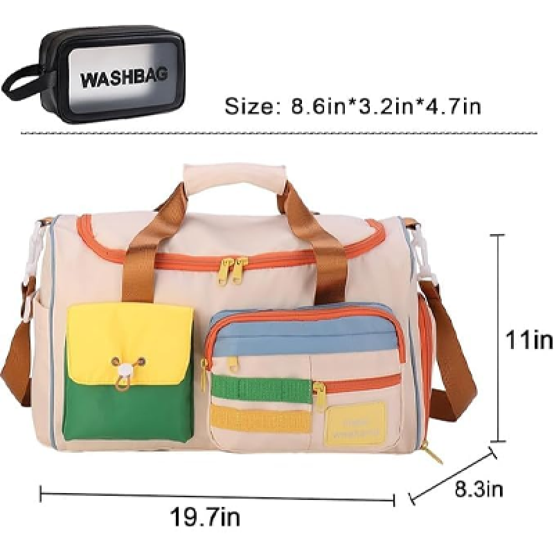 Travel Duffle Bag with Shoe Compartment for Women