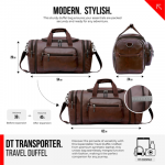 Travel Duffle -Cabin Luggage Bag for Men and Women-Vegan Leather