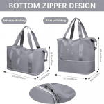 Nylon 41 Cms Imported Foldable Travel Duffle Bag for Women, Expandable Lightweight Waterproof Carry Weekender Overnight Luggage Bag (Grey)