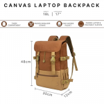 Canyon 18L Premium Canvas Laptop Backpack|Water-Resistant Fashionable Travel, Office