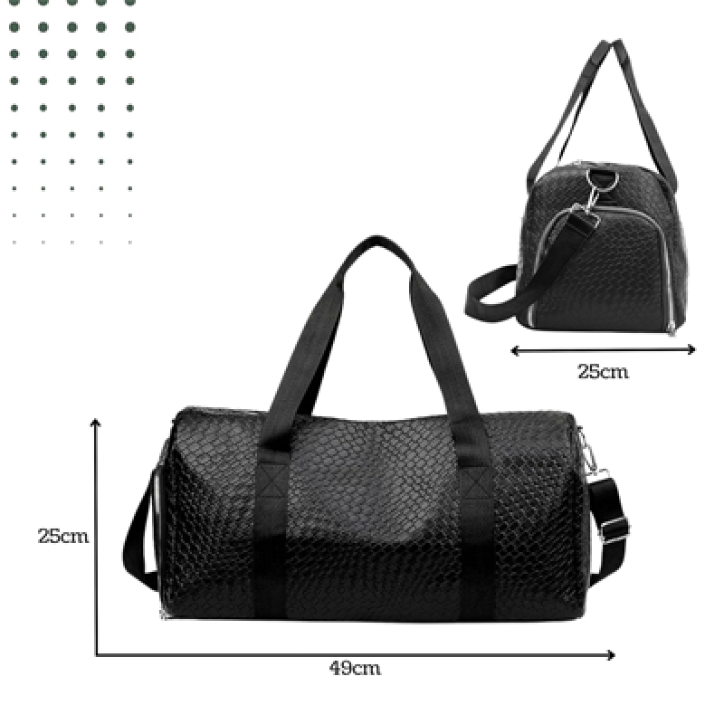Multi-Function Large Capacity Travel Bag (Leather Look, Black)