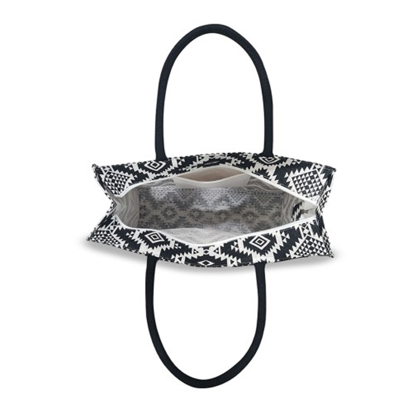 Unisex Geometric Printed Structured Handheld Bag