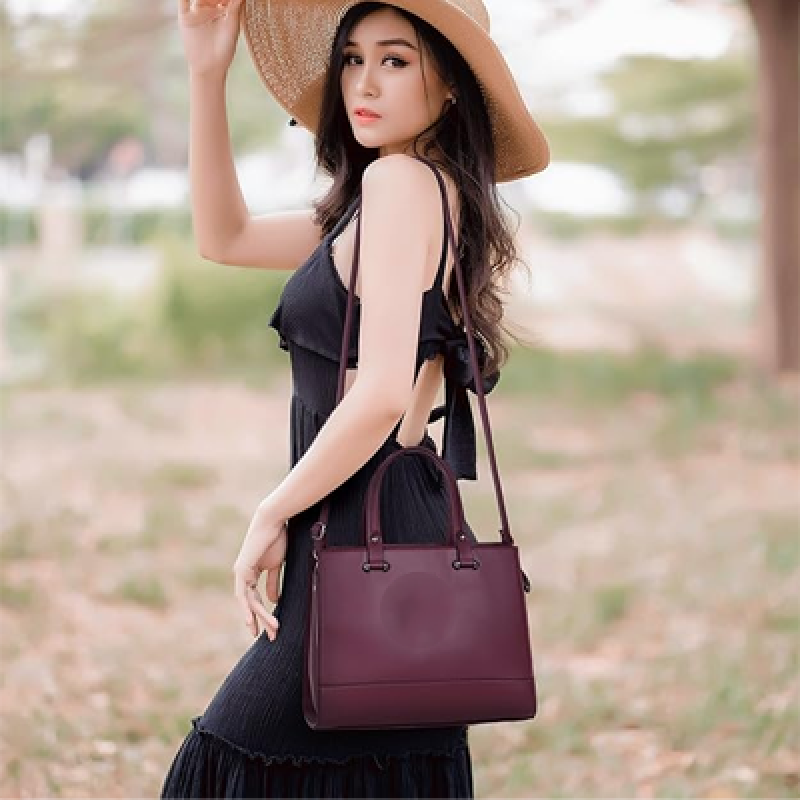Women Feminina Solid Top Handle Tote Hand Bag