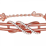 925 Silver Rose Gold Dual Entangle Bracelet, Adjustable