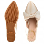 Women’s Flat Sandals – Stylish Slingback Slip-On Bally with Bow Design, Comfortable Casual & Party Footwear
