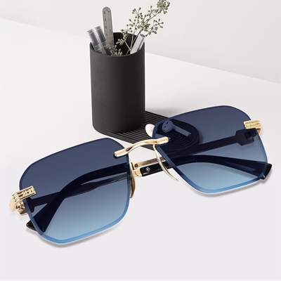 UV Protected Square Rimless Sunglasses