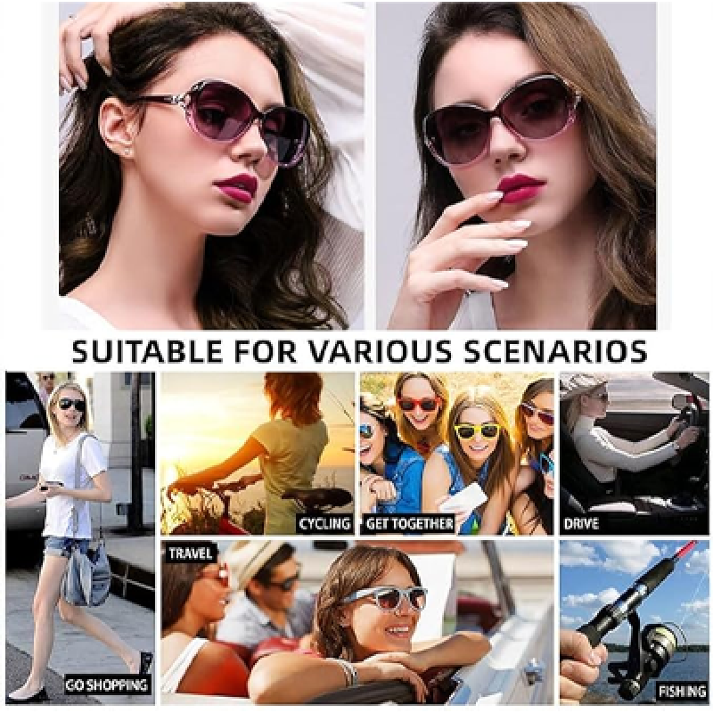 Sunglasses for Women Fashion Ladies Shades Wrap Frame Trendy Stylish Sun Glasses UV Protection