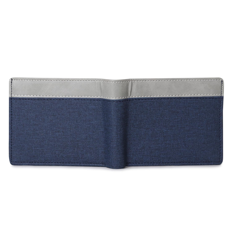 Blue & White Embellished PU Leather Wallet for Men | 3 Card Slots | 2 Currency & Secret Compartments | 1 Coin Pocket