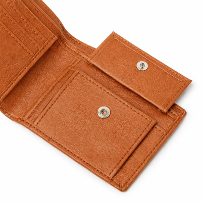 Men’s Vegan Leather Wallet with Coin Pocket | Slim Bifold Wallet for Men | 2 Cash Compartments | 3 Card Slots & 2 Hidden Pockets | Stylish Wallet for