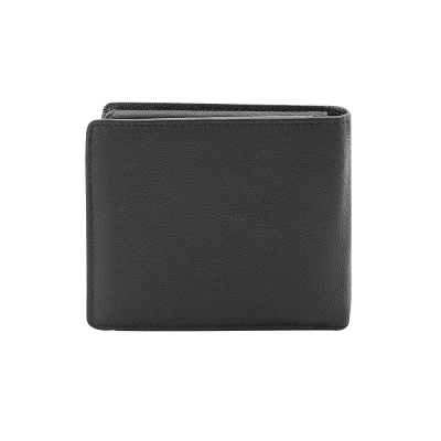 Navy Black Color Groix Over Flap Coin Leather Wallet