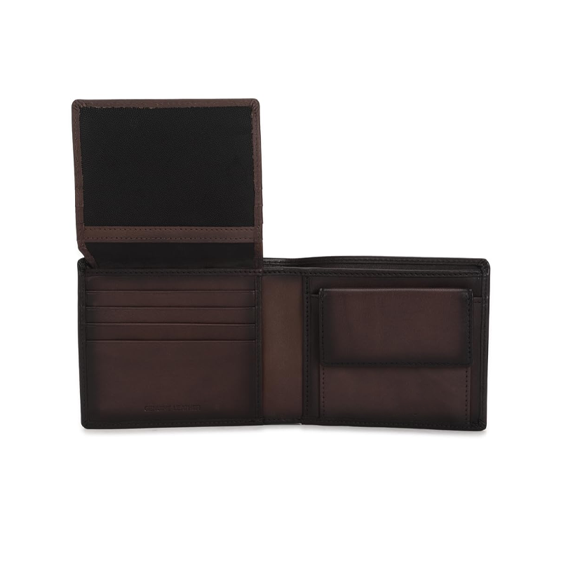 Men Brown Solid Leather Wallet