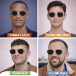 UV Protected Hexagonal Sunglasses for Men and Women (Silver-Black)
