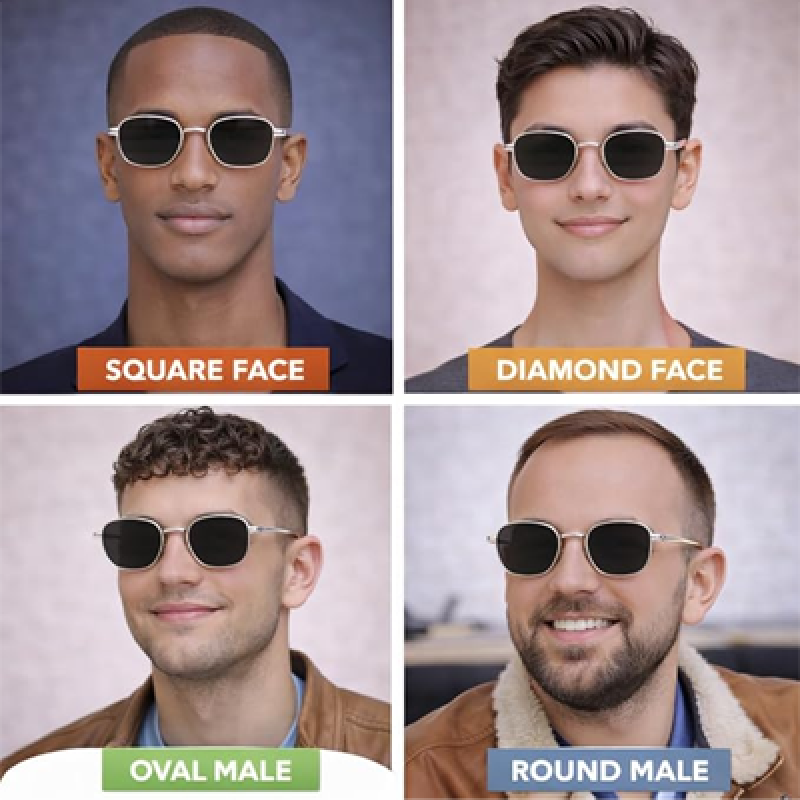 UV Protected Hexagonal Sunglasses for Men and Women (Silver-Black)