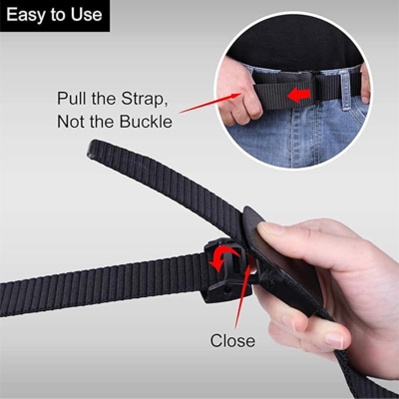 Men's Nylon Fabric Belt for Men, Plastic Flap Buckle, fits on upto 40 inches waist size