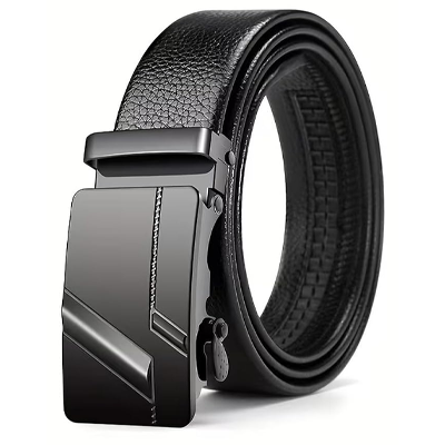 Men’s Auto Lock Vegan Leather Belt | Stylish Adjustable Buckle Belt for Formal & Casual Wear I Fits upto 40 Inches Waist size