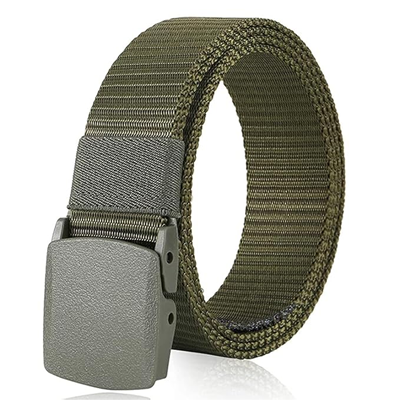 Men's Nylon Fabric Belt for Men, Plastic Flap Buckle, fits on upto 40 inches waist size