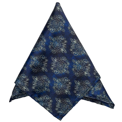 Men's Microsatin Blue Paisley Pocket Square