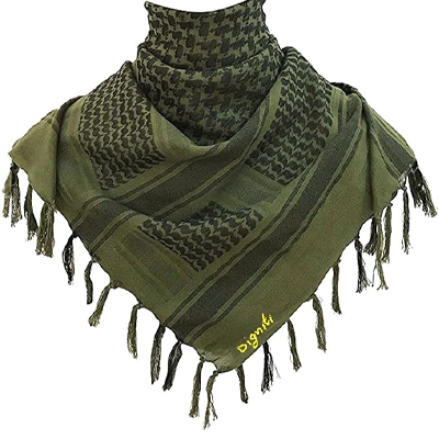 Men's And Women's Military Shemagh Actual Army Quality, Tactical, Olive Green, Cotton Multi Purpose Scarf For All Seasons, Soft And Breathable
