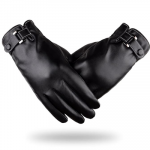 Winter Gloves for Men, PU Leather Fleece Warm Lining Gloves for Riding