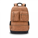 18"/26L Medium Faux Leather Water Resistant Laptop Backpack/Casual Bag