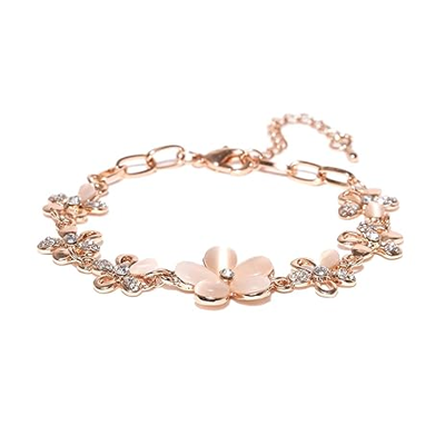 Bracelets for Women Stylish Rose Gold Plated Crystal Bracelet Bangle Jewellery