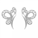 Silver Beatiful Butterfly Studs Earrings
