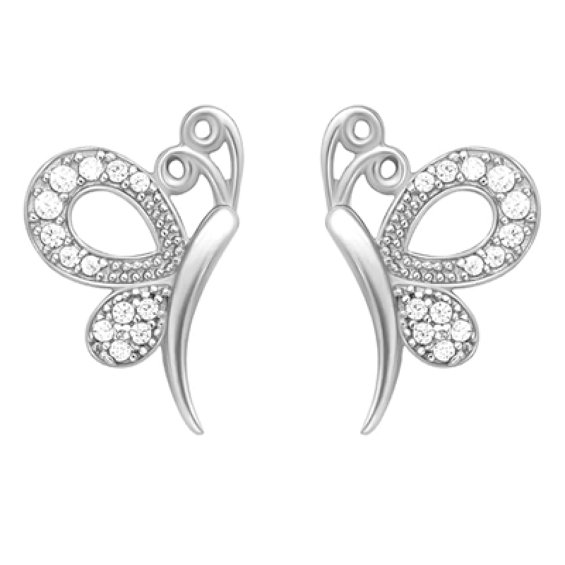 Silver Beatiful Butterfly Studs Earrings