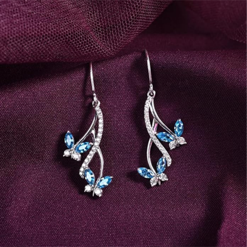 Sterling Silver Butterfly Pendant Earring