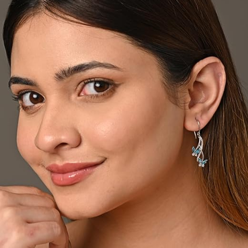 Sterling Silver Butterfly Pendant Earring