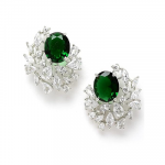 Green American Diamond Stud Earrings