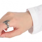Unique.collection Antique Vintage Feather Stainless Steel Ring For Men/Boys