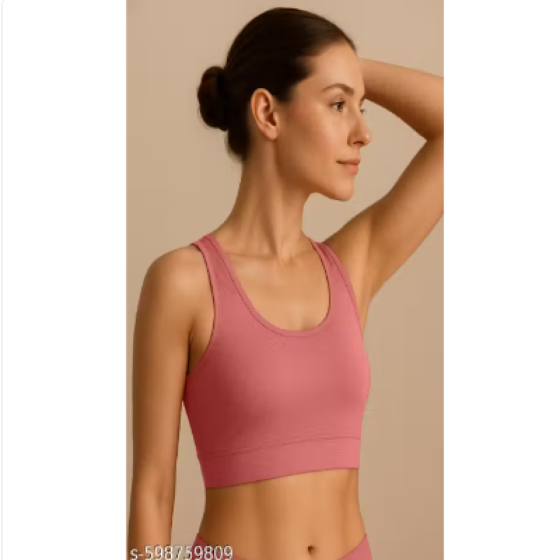 Women’s Active Gym Sports Bra with Seamless Wirefree Non-Padded Fit