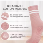 Proberos yoga socks for women 4 pairs anti slip cotton breathable ankle socks for yoga workout running daily use