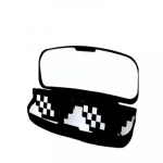 Unisex Rimless Deal with It Thug Life Square Sunglasses with Polygonal 12 Bits Style Pixel and Nose Pad