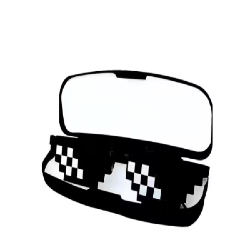 Unisex Rimless Deal with It Thug Life Square Sunglasses with Polygonal 12 Bits Style Pixel and Nose Pad