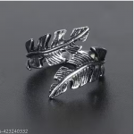 Unique.collection Antique Vintage Feather Stainless Steel Ring For Men/Boys