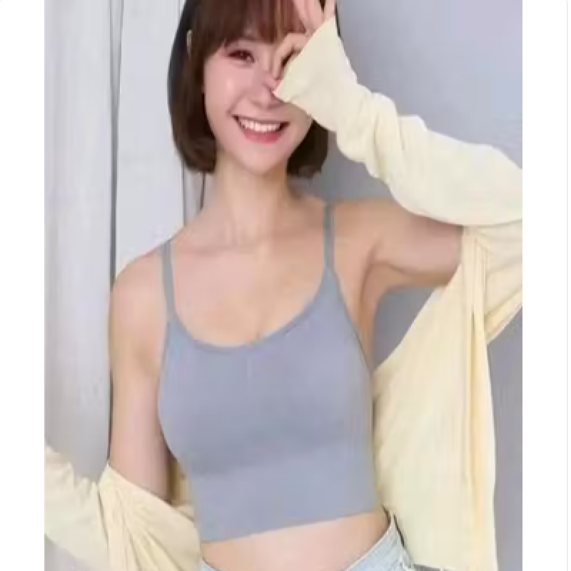 Women's Girl's Cotton Crop Top Lightly Padded bralette