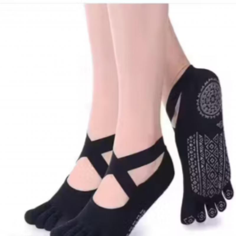 Yoga Socks for Women Non-Slip Slipper Socks with Grippers & Straps for Pilates Workout, Non-Skid Cover Toes Grip Socks. pack of 1 pair