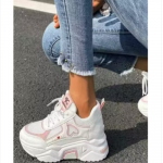New pink love girls and women sports casual and sneaker shoes.