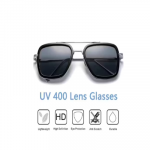 Men's Square Polarization Sunglasses Blue Frame Black Lens (Large)-Pack Of 1