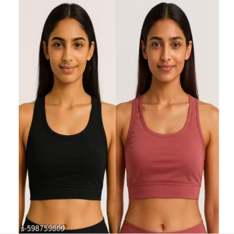 Women’s Active Gym Sports Bra with Seamless Wirefree Non-Padded Fit